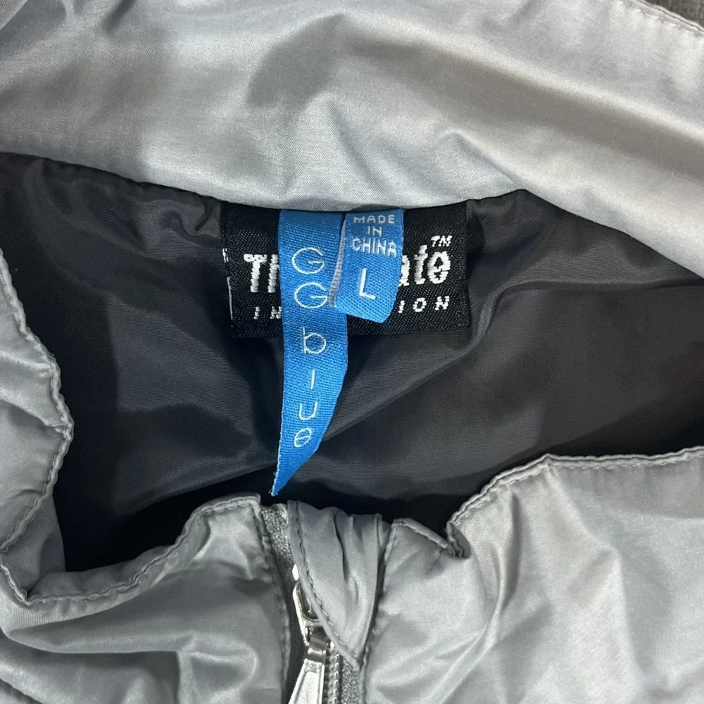 LDS Sportswear Womens Medium Silver Full‎ Zip Pockets Thinsulate Insulated Vest